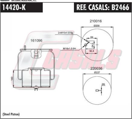 Casals B2466 - Кожух пневматичної ресори autocars.com.ua