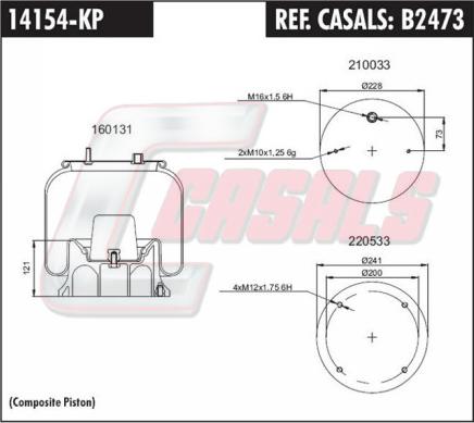 Casals B2473 - Кожух пневматичної ресори autocars.com.ua