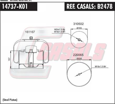 Casals B2478 - Кожух пневматичної ресори autocars.com.ua