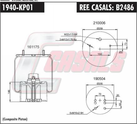 Casals B2486 - Кожух пневматичної ресори autocars.com.ua