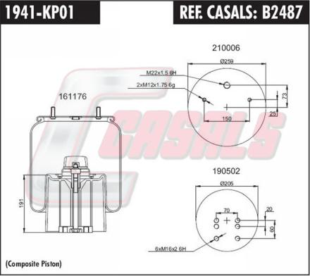 Casals B2487 - Кожух пневматичної ресори autocars.com.ua