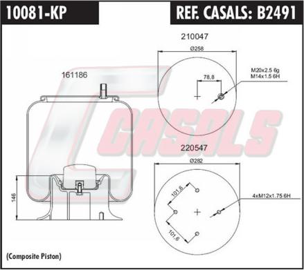 Casals B2491 - Кожух пневматичної ресори autocars.com.ua