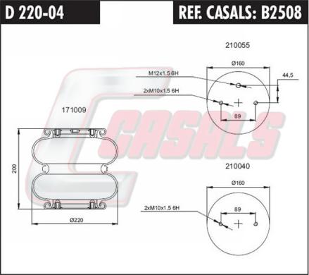 Casals B2508 - Кожух пневматичної ресори autocars.com.ua