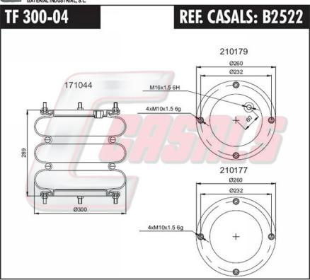 Casals B2522 - Кожух пневматичної ресори autocars.com.ua