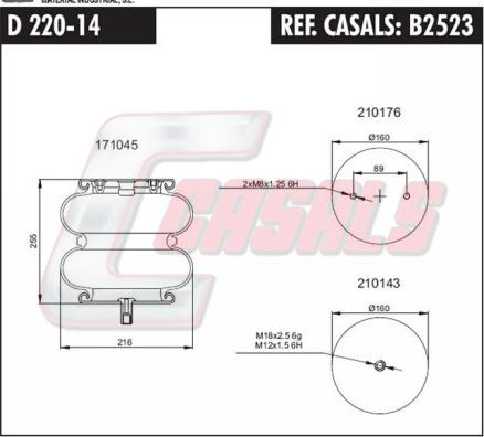 Casals B2523 - Кожух пневматичної ресори autocars.com.ua