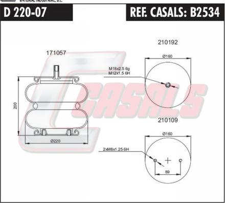 Casals B2534 - Кожух пневматичної ресори autocars.com.ua