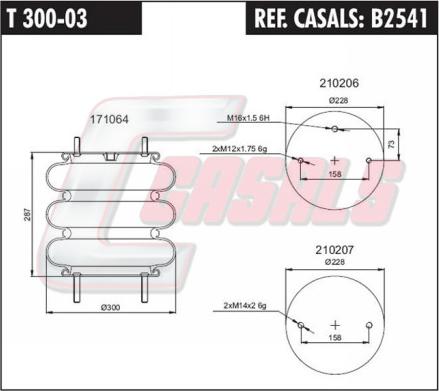 Casals B2541 - Кожух пневматичної ресори autocars.com.ua