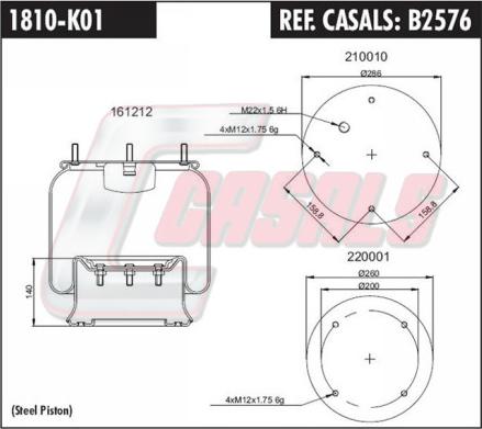 Casals B2576 - Кожух пневматичної ресори autocars.com.ua