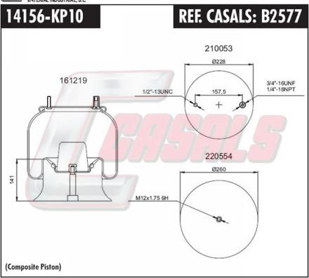 Casals B2577 - Кожух пневматичної ресори autocars.com.ua