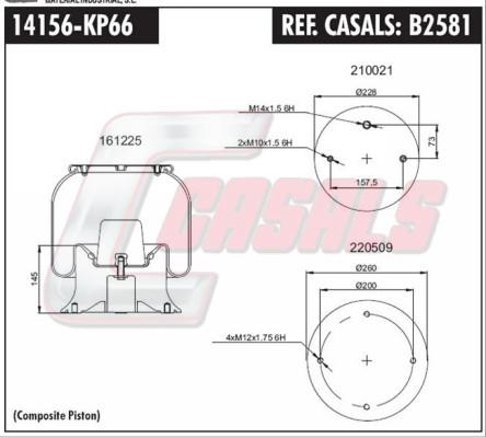 Casals B2581 - Кожух пневматичної ресори autocars.com.ua