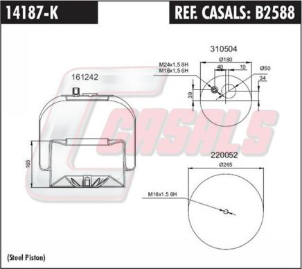 Casals B2588 - Кожух пневматичної ресори autocars.com.ua