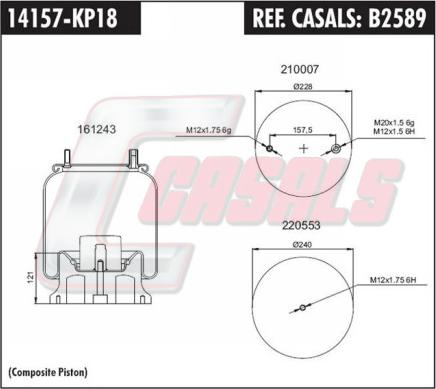 Casals B2589 - Кожух пневматичної ресори autocars.com.ua