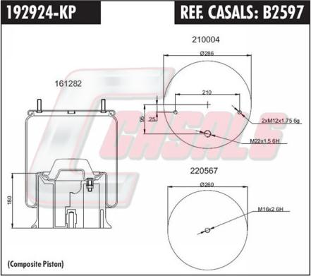 Casals B2597 - Кожух пневматической рессоры autodnr.net