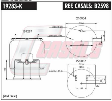 Casals B2598 - Кожух пневматичної ресори autocars.com.ua