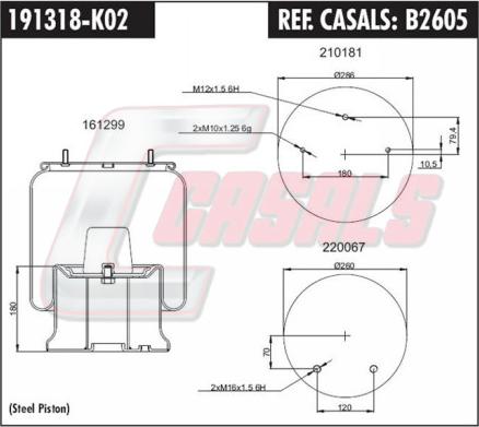 Casals B2605 - Кожух пневматической рессоры autodnr.net