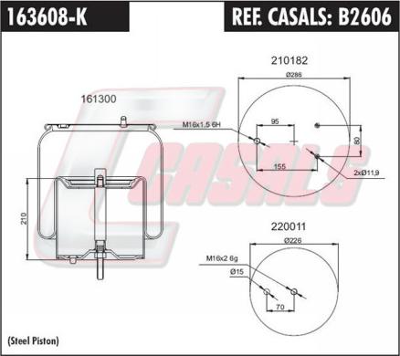 Casals B2606 - Кожух пневматичної ресори autocars.com.ua