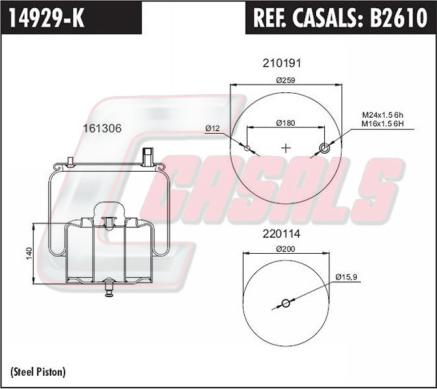 Casals B2610 - Кожух пневматичної ресори autocars.com.ua