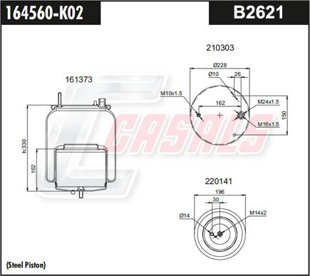 Casals B2621 - Кожух пневматической рессоры autodnr.net