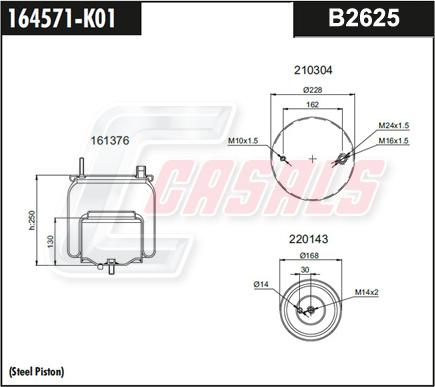 Casals B2625 - Кожух пневматической рессоры autodnr.net