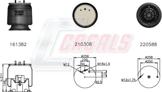 Casals B2636 - Кожух пневматичної ресори autocars.com.ua