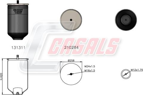 Casals B2708 - Кожух пневматичної ресори autocars.com.ua