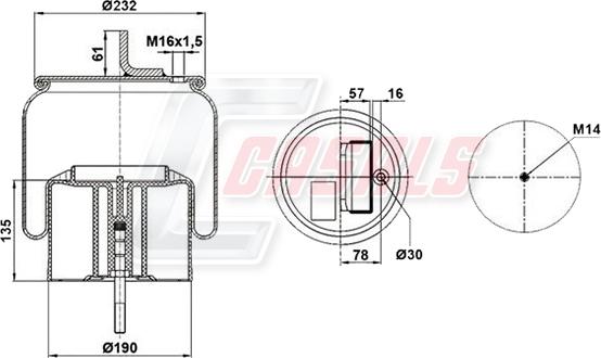 Casals B2712 - Кожух пневматичної ресори autocars.com.ua