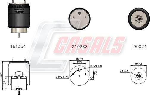 Casals B2723 - Кожух пневматичної ресори autocars.com.ua