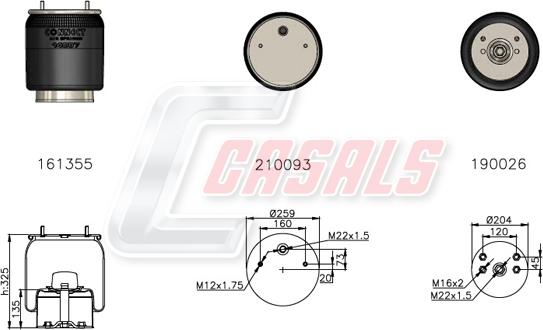 Casals B2724 - Кожух пневматичної ресори autocars.com.ua