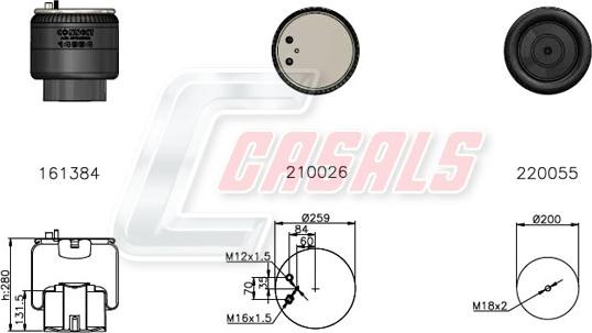 Casals B2766 - Кожух пневматичної ресори autocars.com.ua