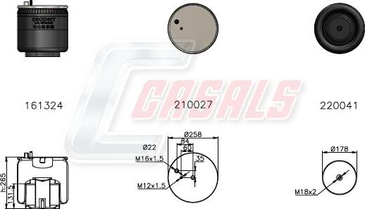 Casals B2768 - Кожух пневматичної ресори autocars.com.ua