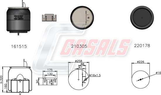 Casals B2810 - Кожух пневматичної ресори autocars.com.ua