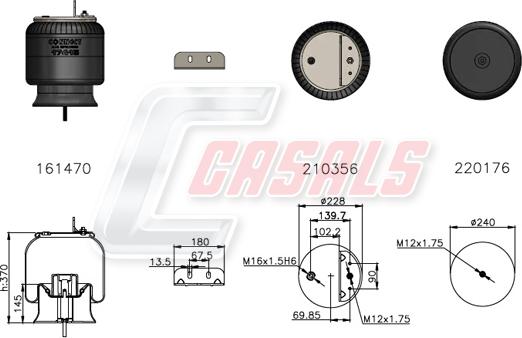 Casals B2817 - Кожух пневматичної ресори autocars.com.ua