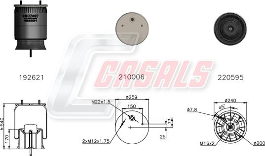 Casals B2839 - Кожух пневматичної ресори autocars.com.ua