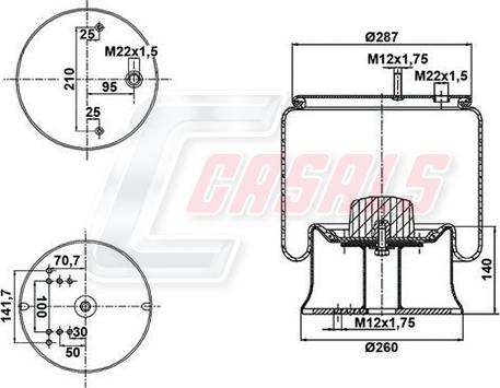 Casals B2841 - Кожух пневматичної ресори autocars.com.ua