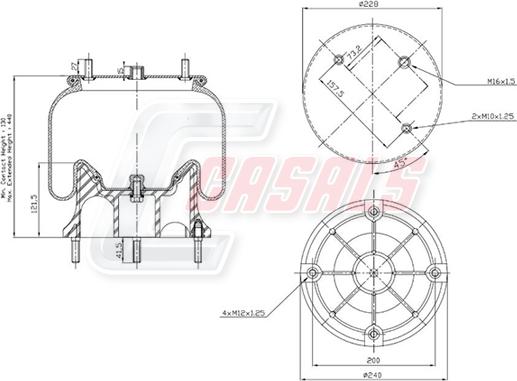 Casals B2998 - Кожух пневматичної ресори autocars.com.ua