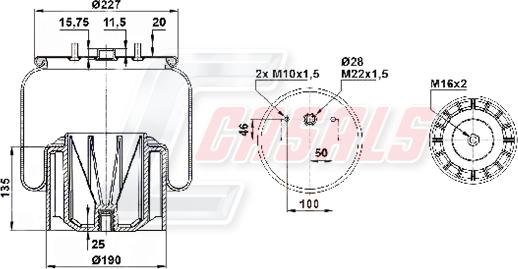 Casals B3006 - Кожух пневматичної ресори autocars.com.ua