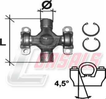 Casals CR09 - Шарнір, поздовжній вал autocars.com.ua