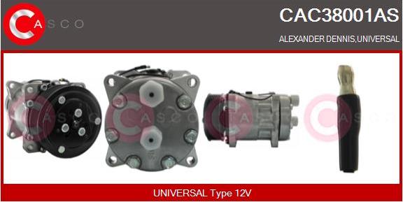 Casco CAC38001AS - Компресор, кондиціонер autocars.com.ua
