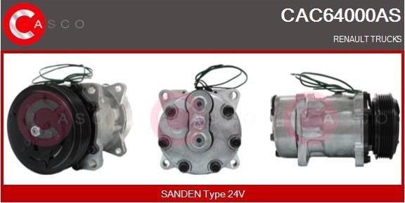 Casco CAC64000AS - Компресор, кондиціонер autocars.com.ua