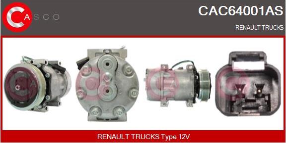 Casco CAC64001AS - Компресор, кондиціонер autocars.com.ua