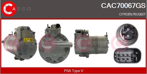 Casco CAC70067GS - Компресор, кондиціонер autocars.com.ua
