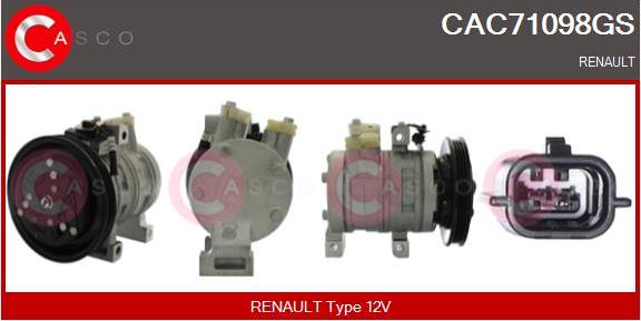 Casco CAC71098GS - Компресор, кондиціонер autocars.com.ua
