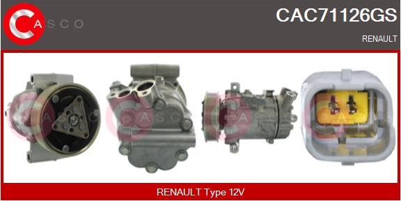 Casco CAC71126GS - Компресор, кондиціонер autocars.com.ua