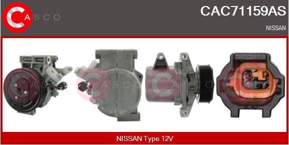 Casco CAC71159AS - Компресор, кондиціонер autocars.com.ua
