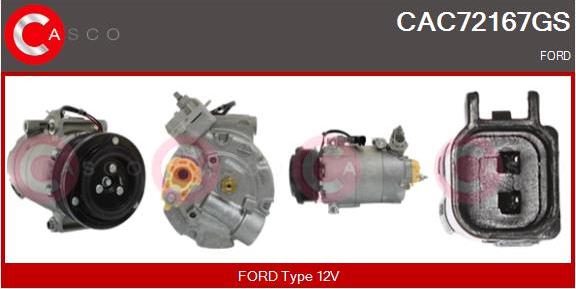 Casco CAC72167GS - Компресор, кондиціонер autocars.com.ua