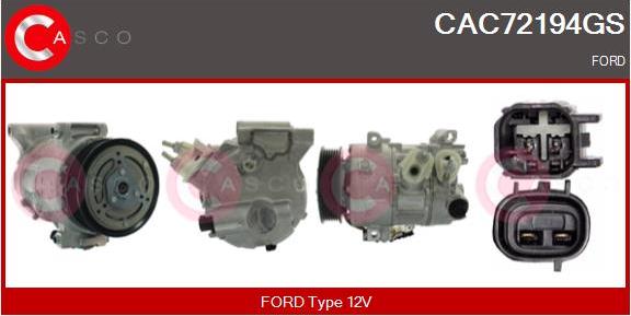 Casco CAC72194GS - Компресор, кондиціонер autocars.com.ua
