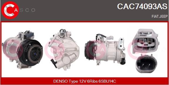 Casco CAC74093AS - Компресор, кондиціонер autocars.com.ua
