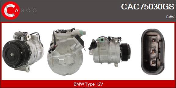 Casco CAC75030GS - Компресор, кондиціонер autocars.com.ua