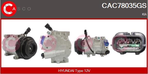 Casco CAC78035GS - Компресор, кондиціонер autocars.com.ua