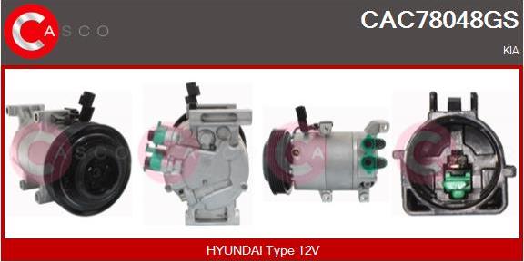 Casco CAC78048GS - Компресор, кондиціонер autocars.com.ua